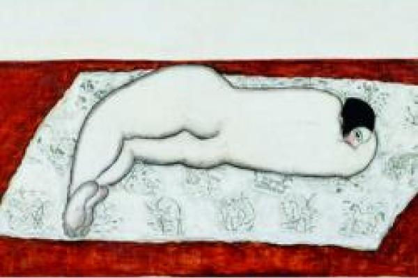 Sanyu, Nude on Tapestry, 1929
