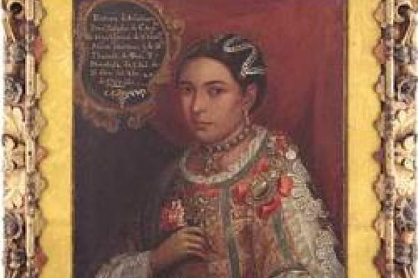 framed woman holding an object