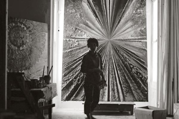 Jerry Burchard, Jay DeFeo in her Studio, photograph, 1959