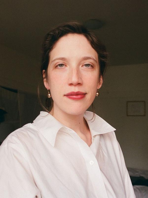 woman with wearing white shirt