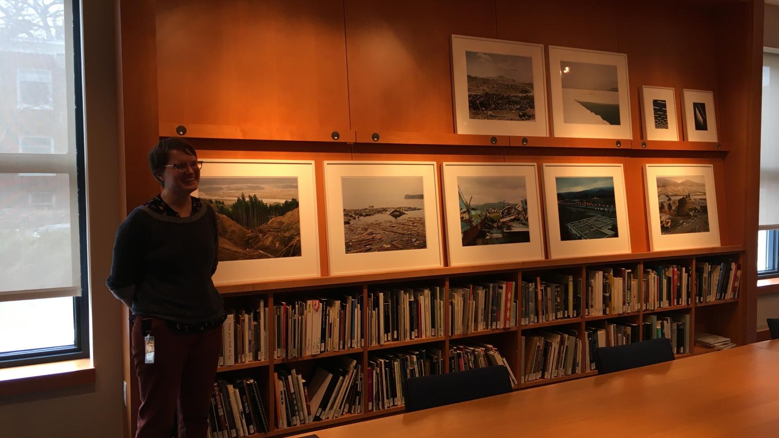 Hannah Slater viewing photography for at Minneapolis Institute of Art