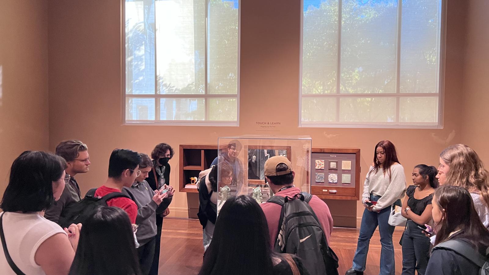students viewing exhibit in the Cincinnati Art Museum