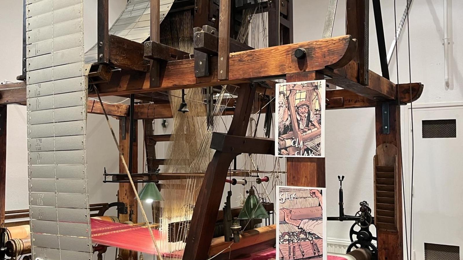 An antique printing press
