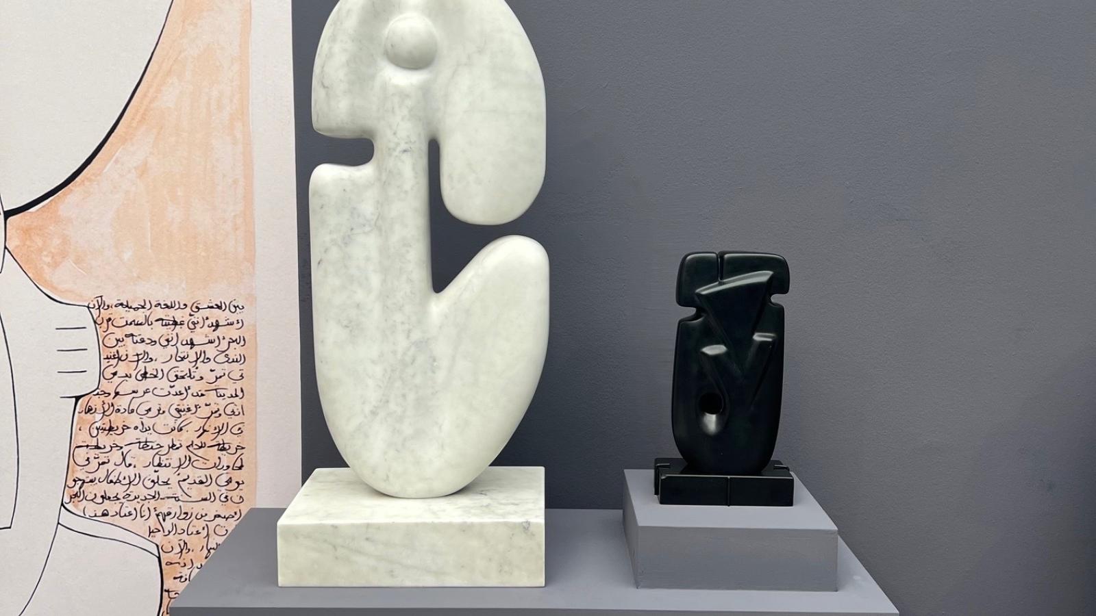Two sculptures by the artist Mona Saudi