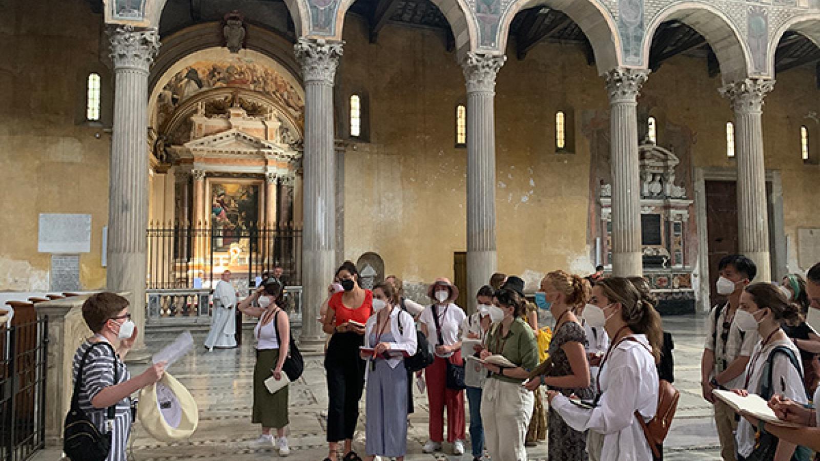 Students in Rome during the study abroad program.