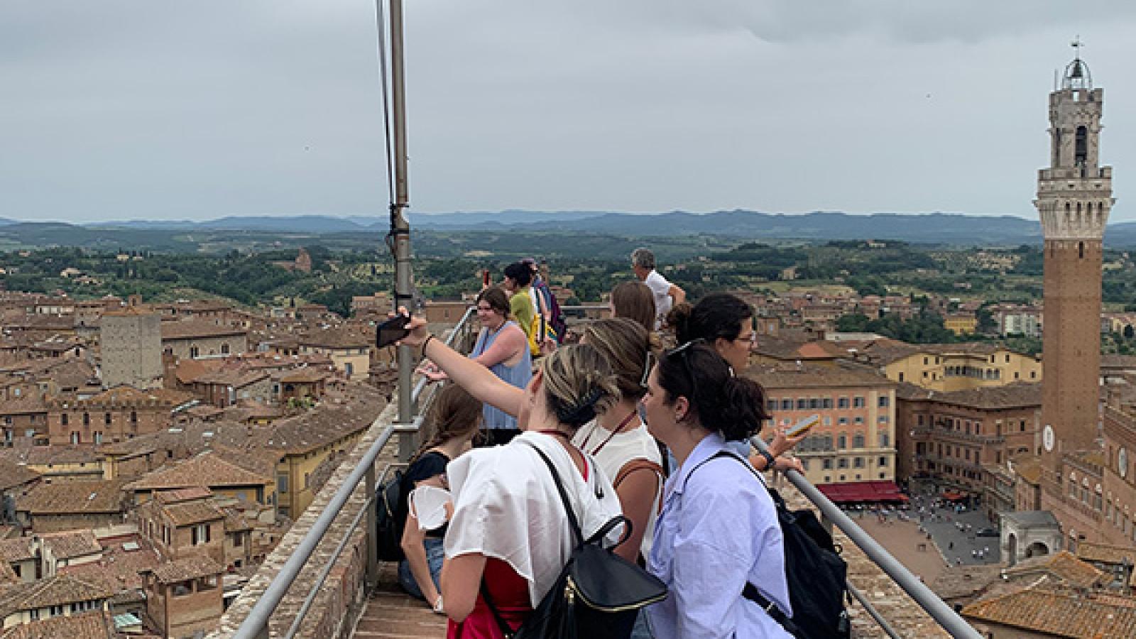 Students in Siena during the study abroad progran.