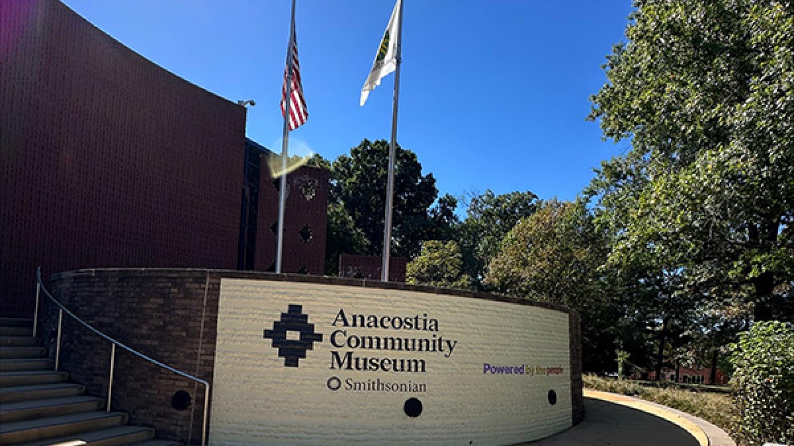 Exterior of the Anacostia Community Museum featuring it's signage