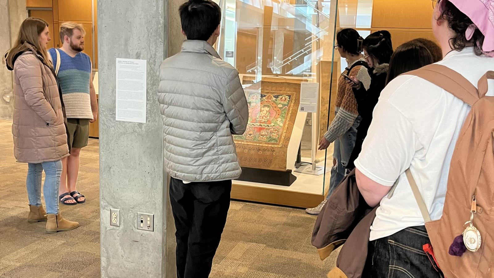 Students in the exhibition