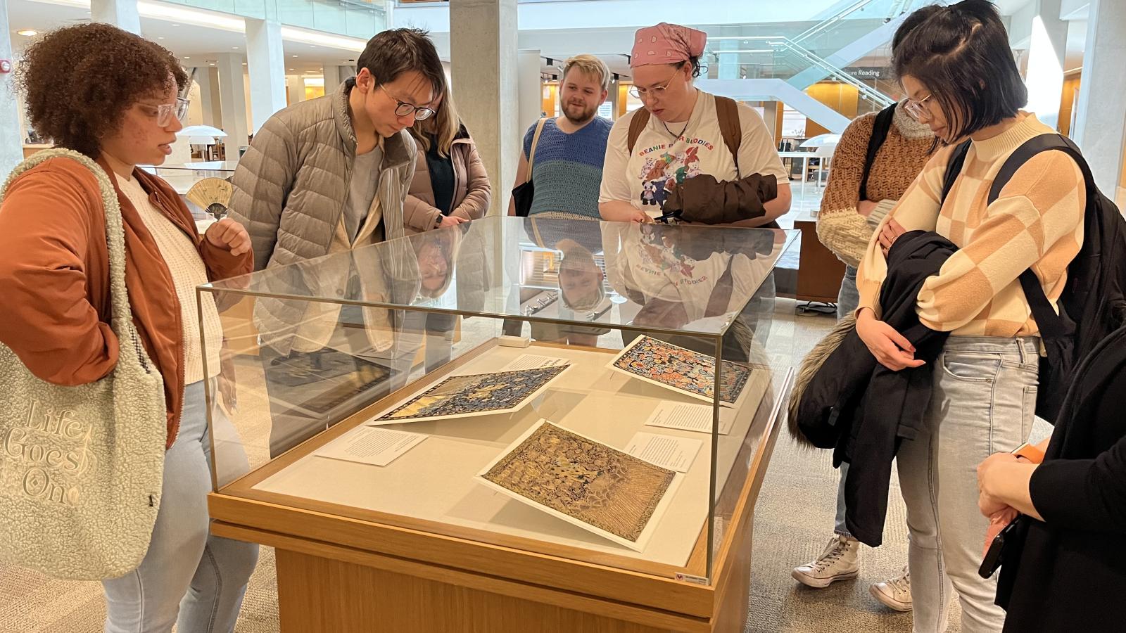 Students in the exhibition