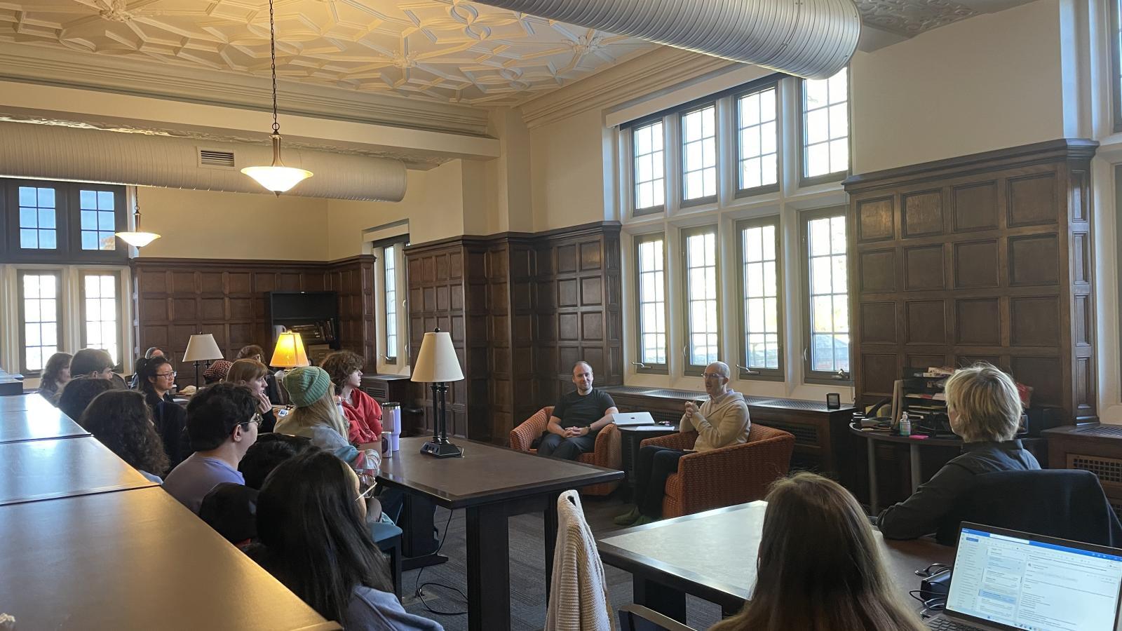 Roland Betancourt conversation during lunch event