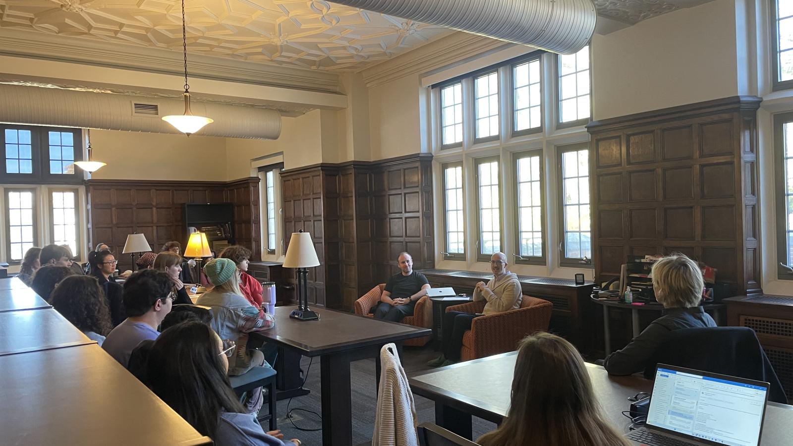 Roland Betancourt conversation during lunch event