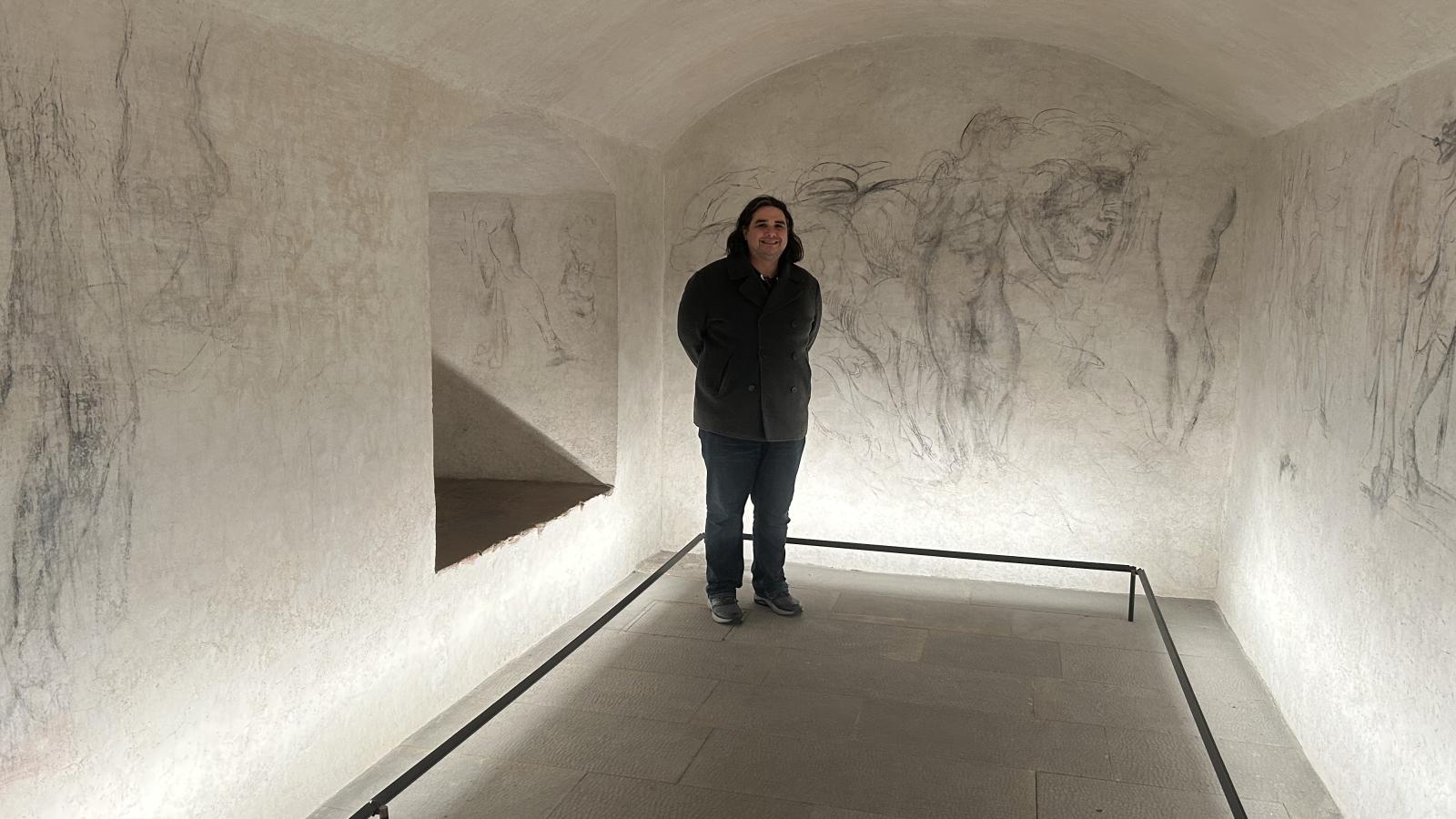 Tony standing in the museum