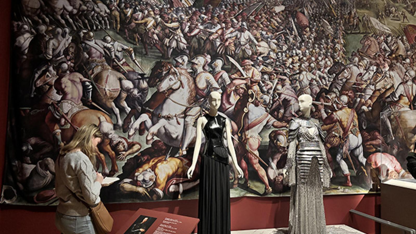 Students observing display. 