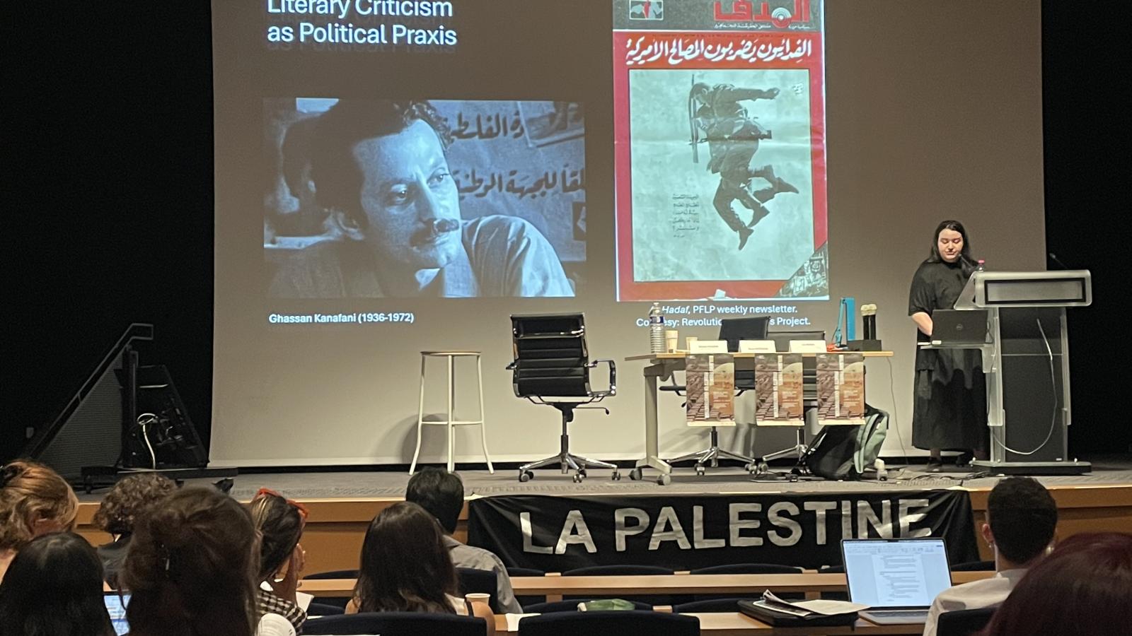 Dareen Hussein presents at conference