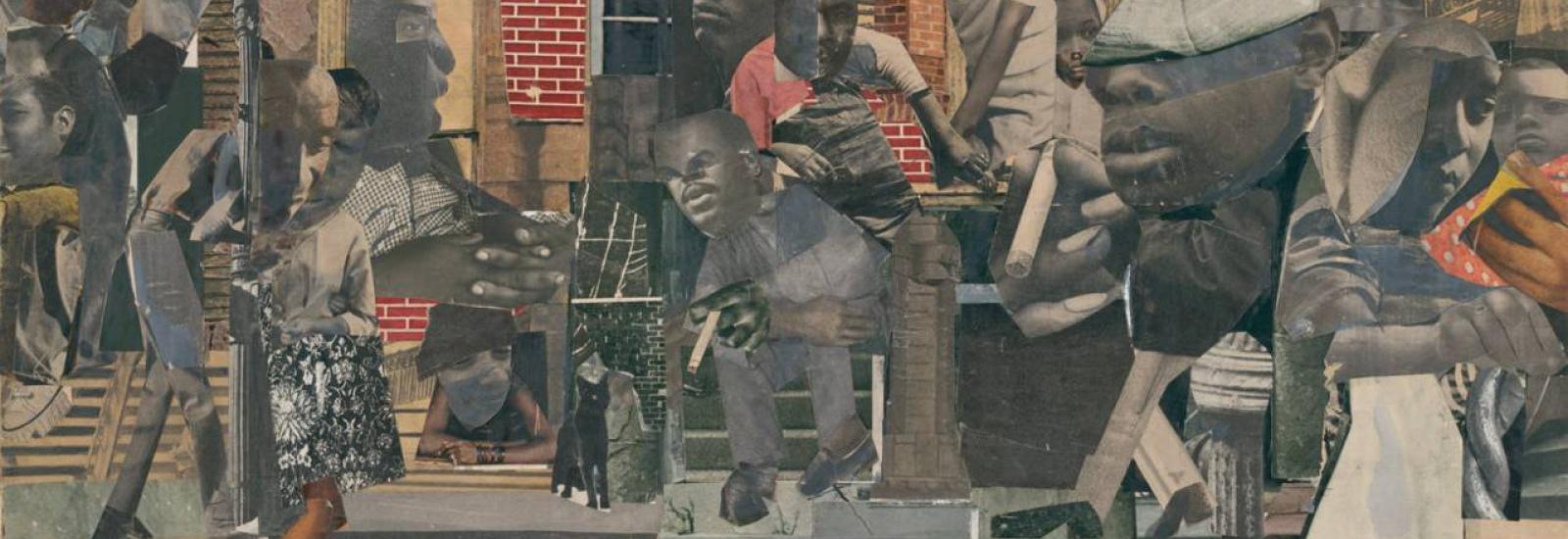 Romare Bearden, The Dove, 1964, Cut-and-pasted printed paper, gouache, pencil, and colored pencil on board, 13 3/8 x 18 3/4" (33.8 x 47.5 cm), Blanchette Hooker Rockefeller Fund, © Romare Bearden Foundation/VAGA at Artists Rights Society (ARS), New York