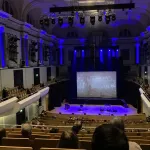 inside of auditorium for Laurie Anderson performance